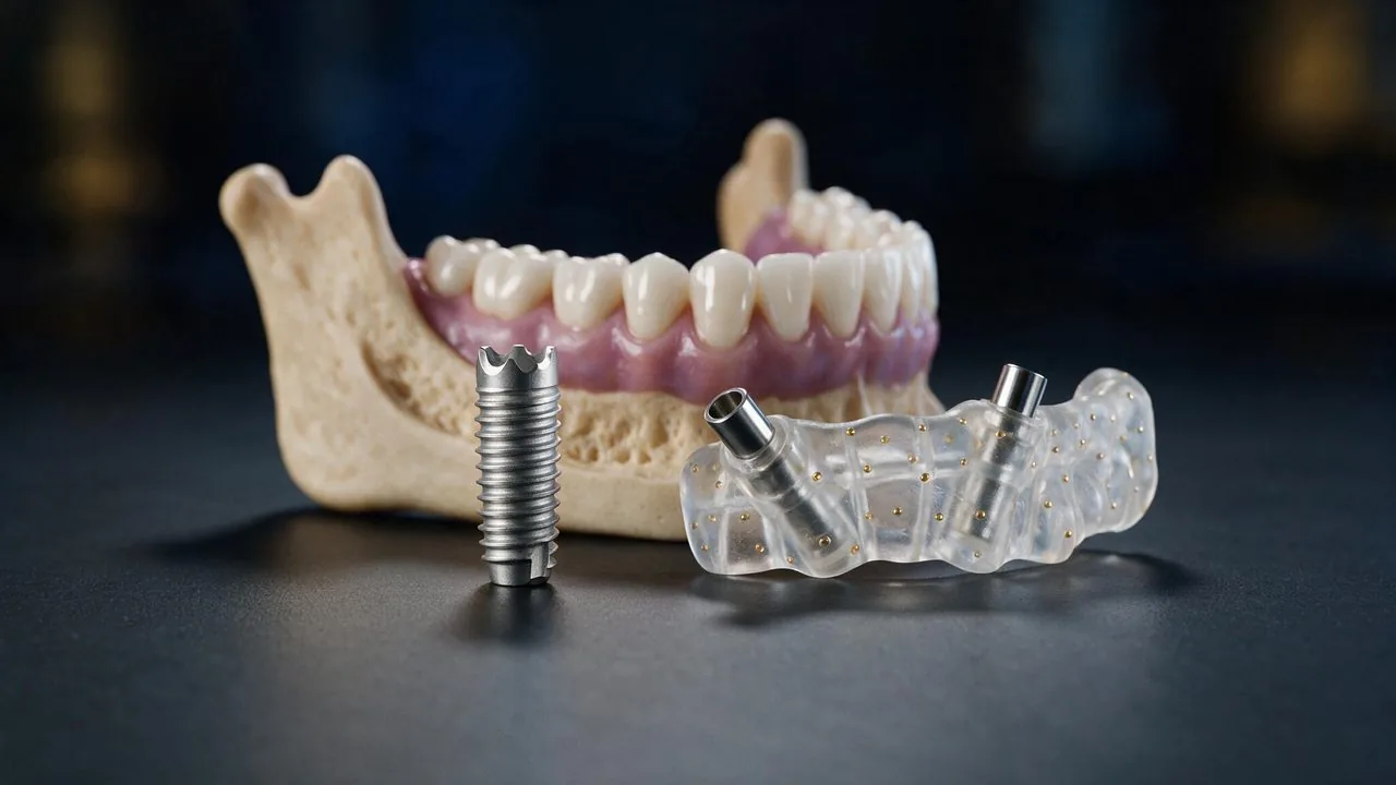 Implant dentar din titan și ghid chirurgical computerizat